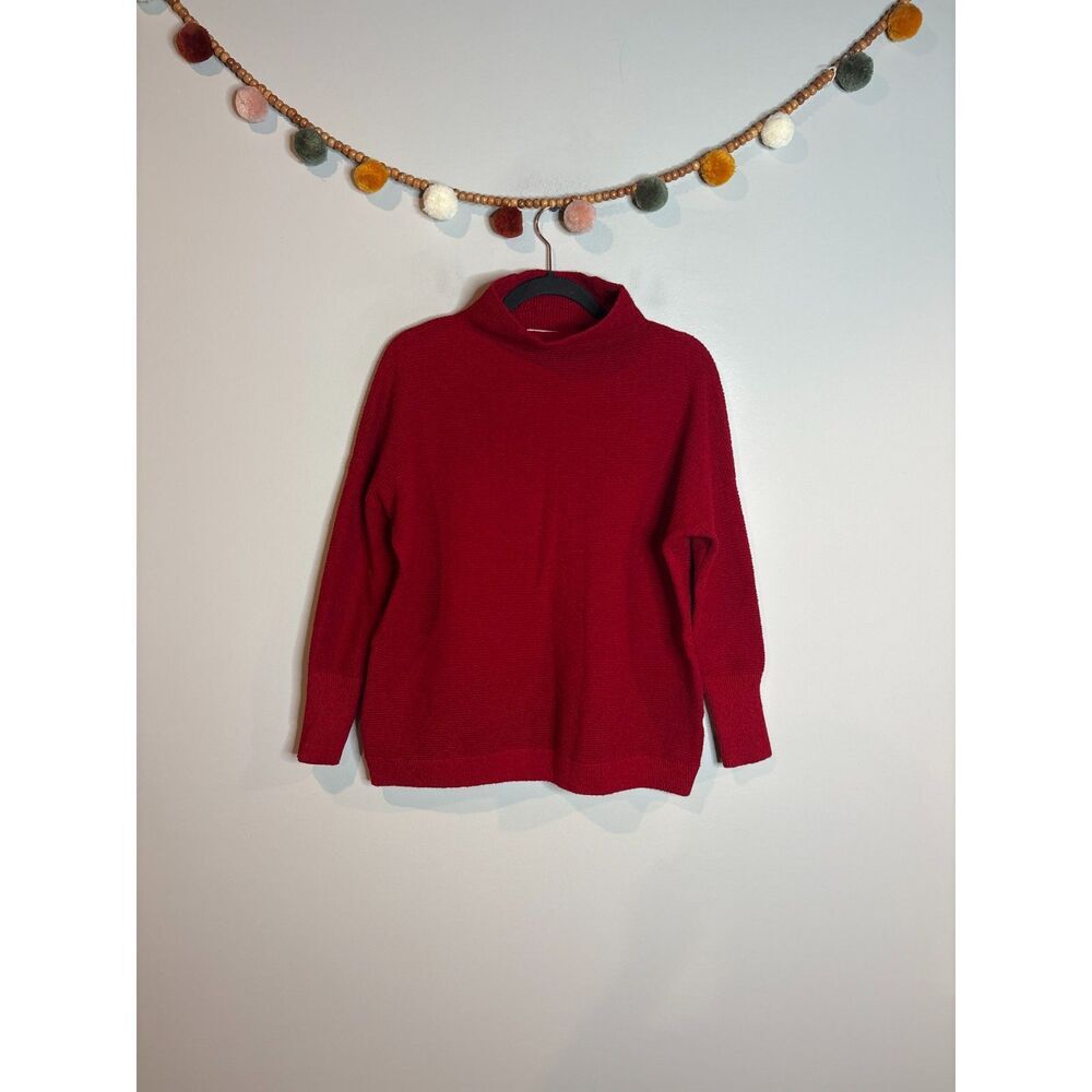 Marshalls red ribbed mock neck sweater